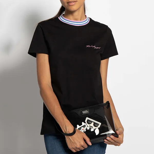 Túi Cầm Tay Clutch Karl Lagerfeld K/Kocktail Transparent Pouch Màu Đen Xám