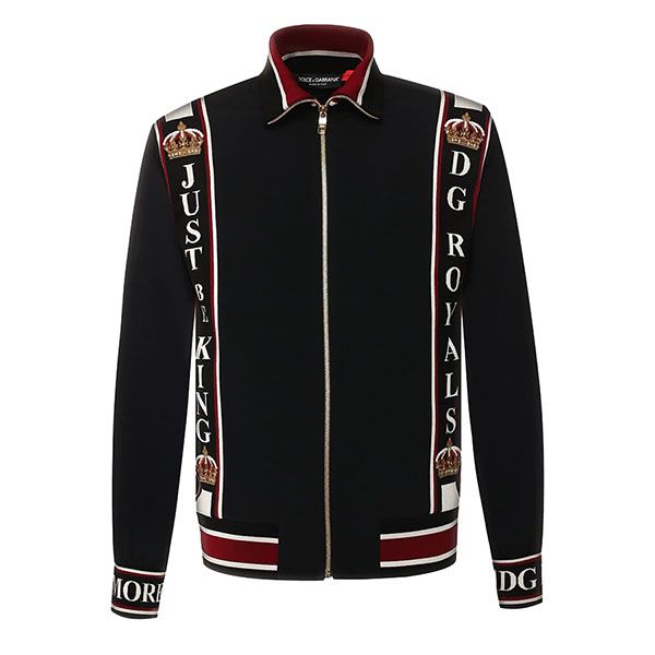 Áo Khoác Nam Dolce & Gabbana D&G Black DG Royals Track Jacket Màu Đen Size 46 - 3