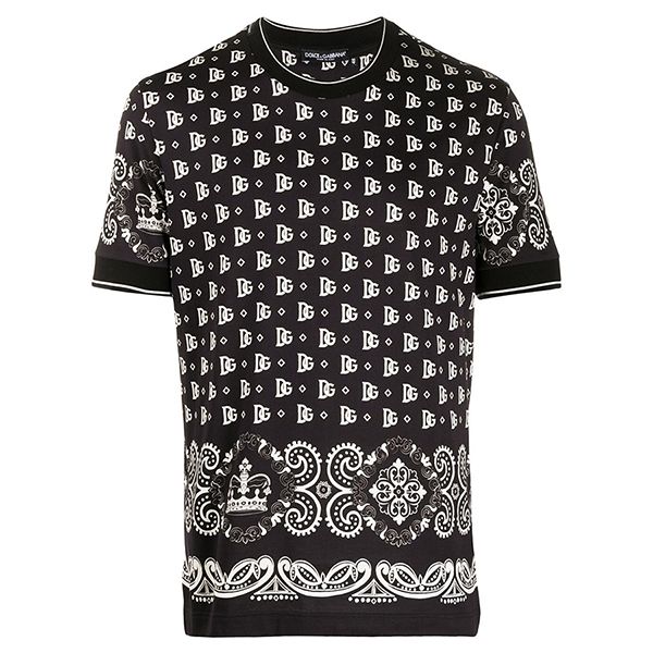 Áo Phông Nam Dolce & Gabbana D&G Bandana Print T-Shirt G8KD0T FI7G5 HN74C Màu Đen - 1