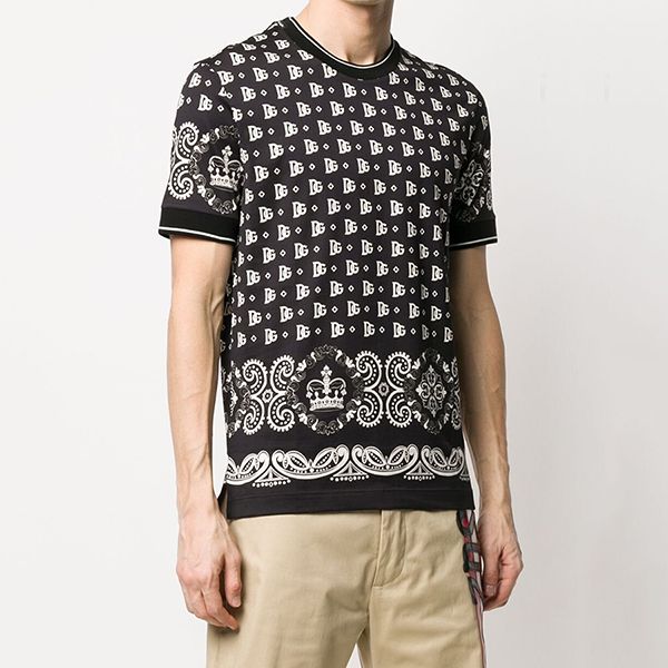 Áo Phông Nam Dolce & Gabbana D&G Bandana Print T-Shirt G8KD0T FI7G5 HN74C Màu Đen - 3