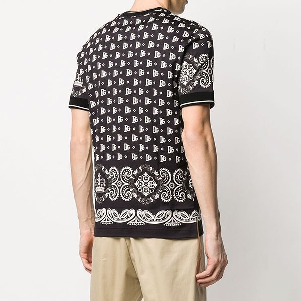 Áo Phông Nam Dolce & Gabbana D&G Bandana Print T-Shirt G8KD0T FI7G5 HN74C Màu Đen - 4