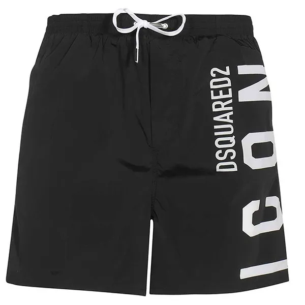 Quần Shorts Dsquared2 D7N583950 BE ICON Swim Shorts Black Màu Đen Size XS - 1