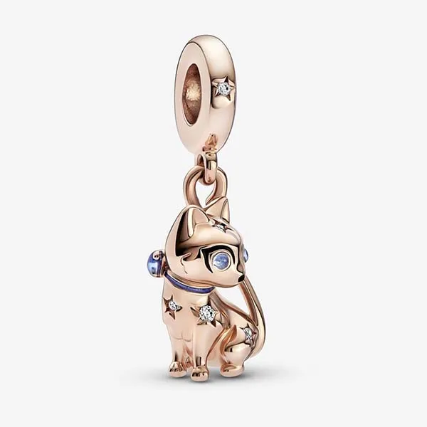 Hạt Vòng Charm Pandora Sparkling Pet Cat Dangle 782259C01 Màu Vàng Hồng C_QP - Trang sức - Vua Hàng Hiệu
