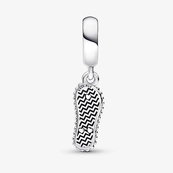 Hạt Vòng Charm Pandora Flip-Flop Dangle 792197C01 Màu Bạc Xanh