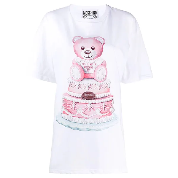 Áo Phông Moschino Teddy Cake Printed Cotton 202D V0702 5440 1001 Màu Trắng
