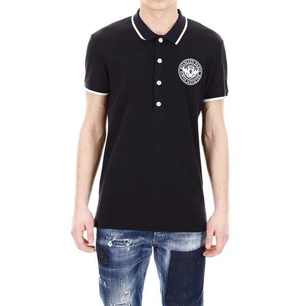 Áo Polo Balmain Logo Patch RH10008-J006 Màu Xanh Navy