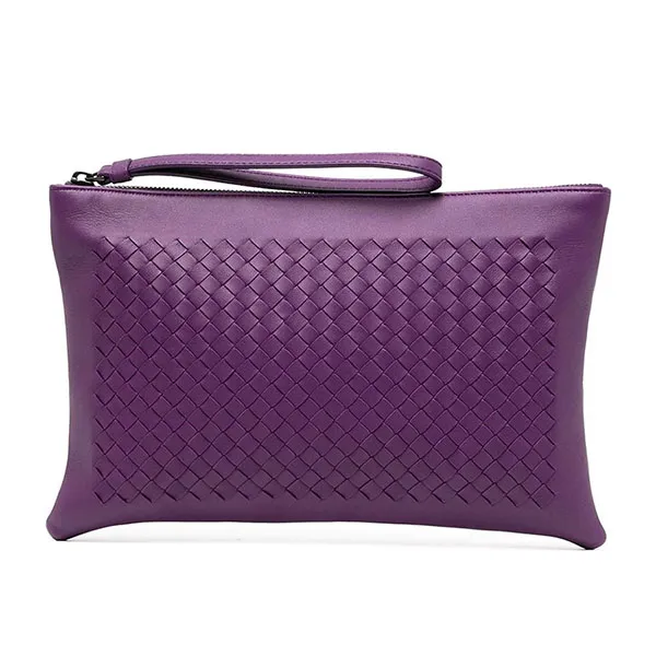 Túi Cầm Tay Bottega Veneta Pre-Owned Intrecciato Clutch Bag Màu Tím - Túi xách - Vua Hàng Hiệu