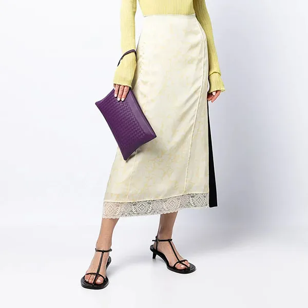 Túi Cầm Tay Bottega Veneta Pre-Owned Intrecciato Clutch Bag Màu Tím - Túi xách - Vua Hàng Hiệu