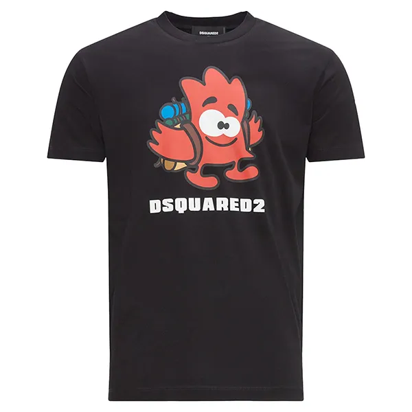 Áo Phông Dsquared2 Leaf Buddy Print Cool Tee S71GD1187 S23009 900 Màu Đen