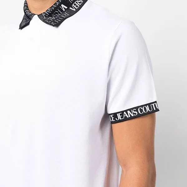 Áo Polo Versace Jeans Couture Logo 73GAGT07 CJ01T 003 Màu Trắng Size L