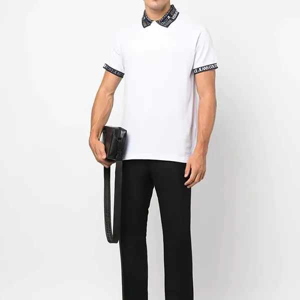 Áo Polo Versace Jeans Couture Logo 73GAGT07 CJ01T 003 Màu Trắng Size L