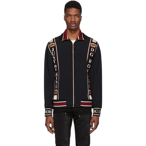 Áo Khoác Nam Dolce & Gabbana D&G Black DG Royals Track Jacket Màu Đen Size 46 - 4