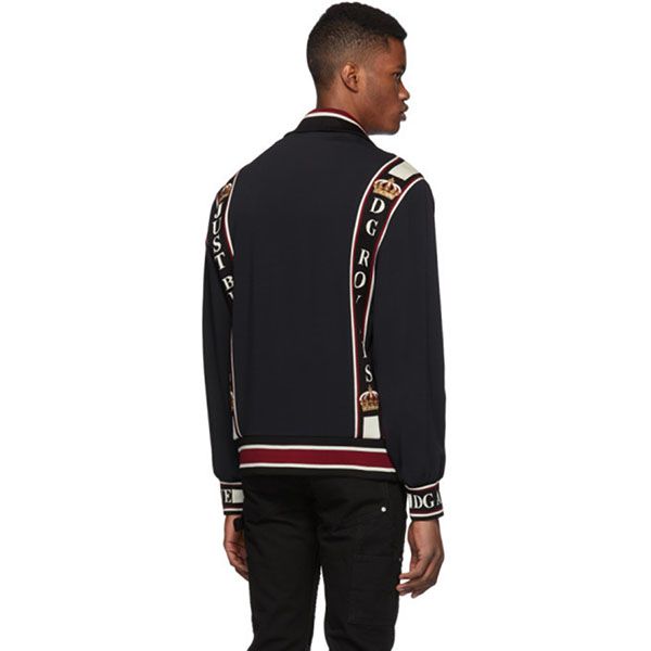 Áo Khoác Nam Dolce & Gabbana D&G Black DG Royals Track Jacket Màu Đen Size 46 - 5