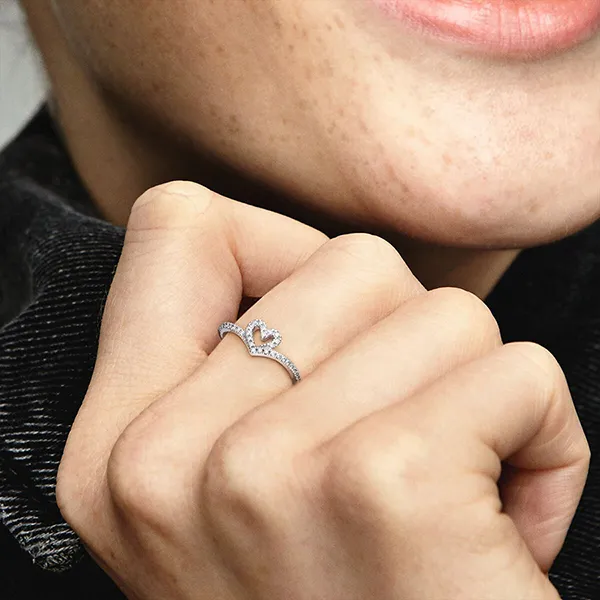 Nhẫn Nữ Pandora Bague Cœur Vœu Scintillant 199302C01 Màu Bạc Size 52 - Trang sức - Vua Hàng Hiệu