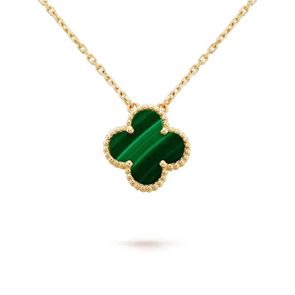 Dây Chuyền Jewery Luxury Alhambra Malachite 18k Yellow Gold Màu Vàng Gold Size 15mm - Trang sức - Vua Hàng Hiệu