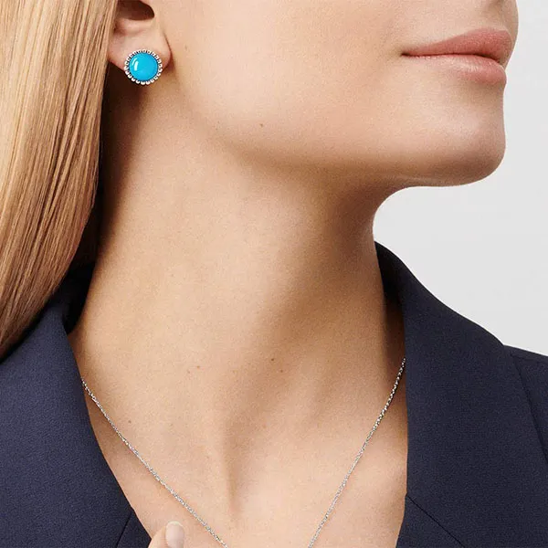 Khuyên Tai Jewery Luxury Perle'e Couleurs Turquoise 18k White Gold Màu Vàng Trắng - Trang sức - Vua Hàng Hiệu