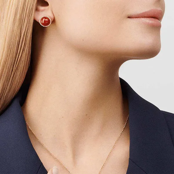 Khuyên Tai Jewery Luxury Perle'e Couleurs Carnelian 18k Rose Gold Màu Vàng Hồng - Trang sức - Vua Hàng Hiệu