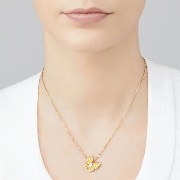 Khuyên Tai Jewery Luxury Diamond Yellow Sapphire Two Butterfly Earring 18K Gold Màu Vàng - Trang sức - Vua Hàng Hiệu