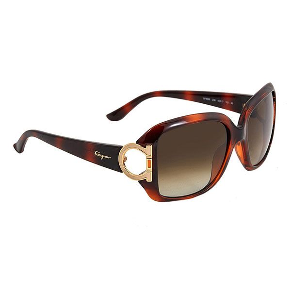 Kính Mát Salvatore Ferragamo Rectangular Ladies Sunglasses SF666S Màu Nâu Gradient - 3