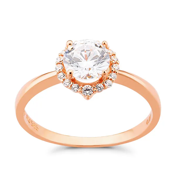Nhẫn Huy Thanh Jewelry NDINO 223 - 14K - Đá Cubic Zirconia Màu Vàng Hồng/Bạc - Trang sức - Vua Hàng Hiệu
