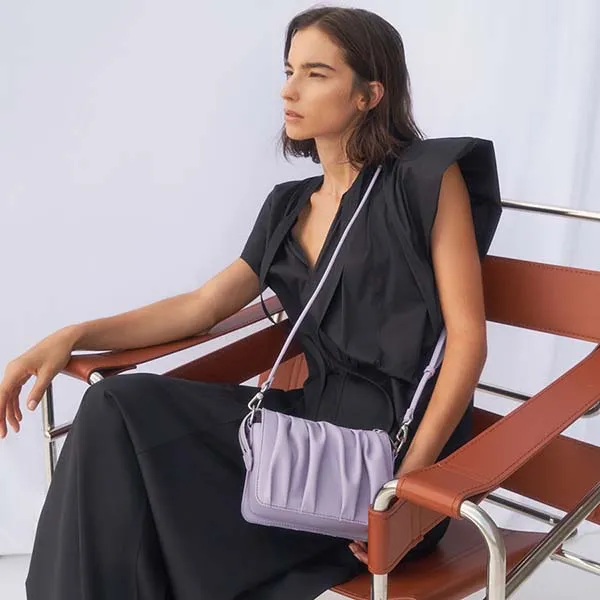 Túi Đeo Vai Nữ Charles & Keith CNK Beaded Strap Ruched Shoulder Bag - Lilac 20270749 Màu Tím