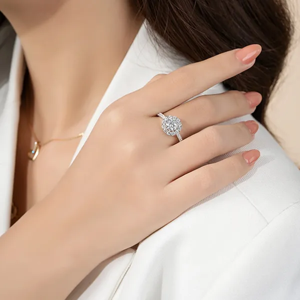 Nhẫn Huy Thanh Jewelry NDINO 222 - 14K - Đá Cubic Zirconia Màu Bạc