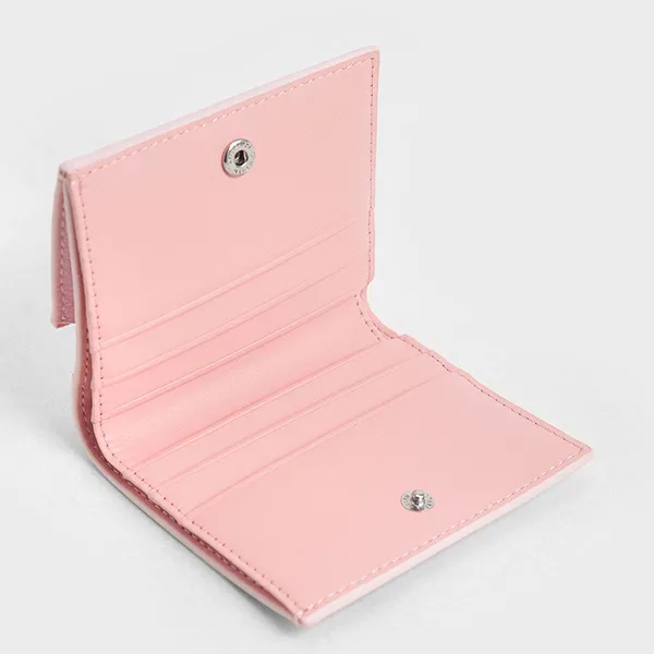 Ví Nữ Charles & Keith CNK Front Flap Watercolour-Print Small Wallet Light Pink CK6-10701210-2 Màu Hồng