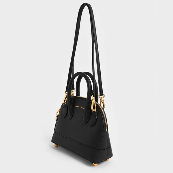 Túi Xách Nữ Charles & Keith CNK Harmonee Bowling Bag - Black CK2-30151151 Màu Đen