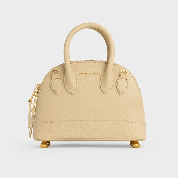 Túi Xách Nữ Charles & Keith CNK Harmonee Bowling Bag - Beige 30151151 Màu Be