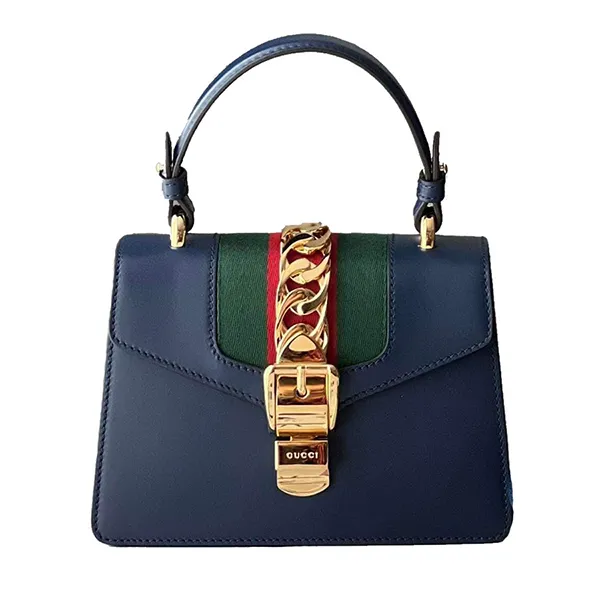 Túi Xách Gucci Sylvie Mini Leather Bag Màu Xanh Navy - Túi xách - Vua Hàng Hiệu