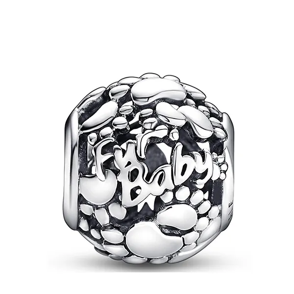 Hạt Vòng Charm Pandora Fur Baby Hearts & Paw Prints 792248C00 Màu Bạc