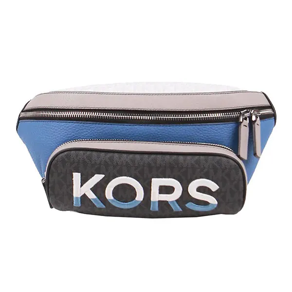 Túi Đeo Hông Michael Kors MK Men's Signature Cooper 37H1LCOY9U Embroidered Belt Bag In Blue Multi Màu Xanh - Túi xách - Vua Hàng Hiệu