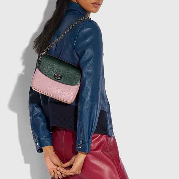 Túi Đeo Chéo Coach 89088 Cassie 19 Colorblock Pine Green Aurora Multi Màu Xanh Hồng