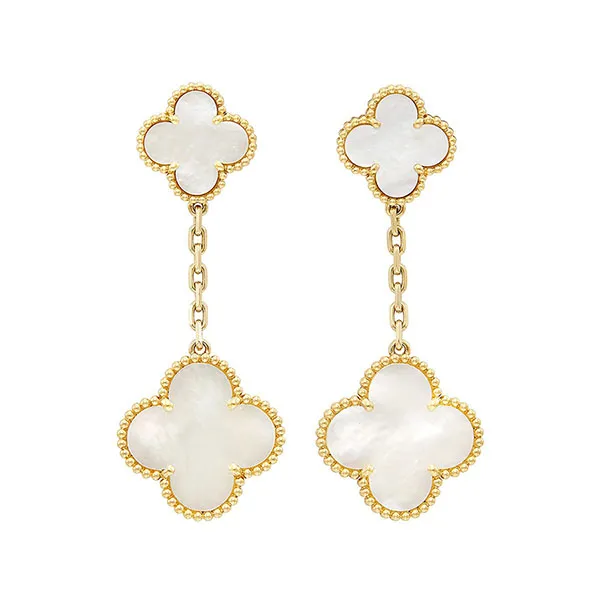 Khuyên Tai Jewery Luxury Alhambra M.O.P Gold 18k Yellow Gold Màu Vàng Gold - Trang sức - Vua Hàng Hiệu