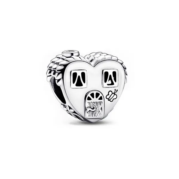 Hạt Vòng Charm Pandora Heart House Happy Place Charm 792249C00 Màu Bạc - Trang sức - Vua Hàng Hiệu