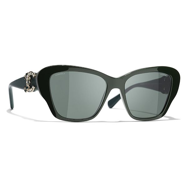 Kính Mát Chanel Butterfly Sunglasses CH5457QB 17023H Màu Xanh Green - 3