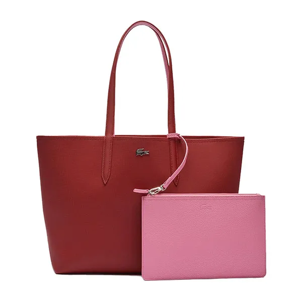Túi Tote Lacoste Women's Anna Reversible Bicolour Tote Bag Màu Hồng Đỏ