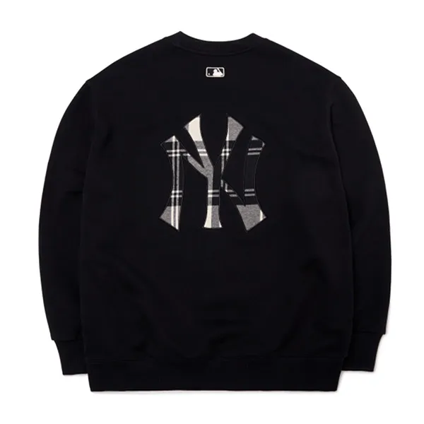 Áo Nỉ Sweater MLB Big Logo Overfit Sweatshirt New York Yankees 3AMTC0114-50BKS Màu Đen