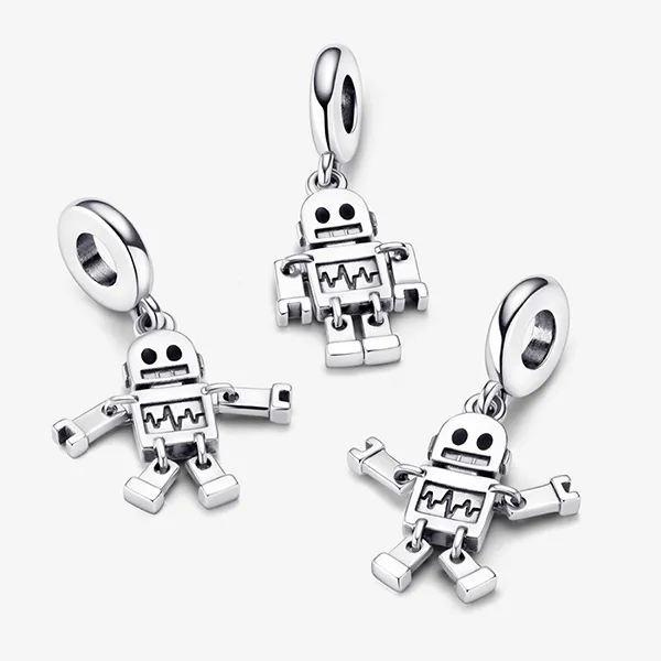 Hạt Vòng Charm Pandora Bestie Bot Robot Dangle 792250C01 Màu Bạc - Trang sức - Vua Hàng Hiệu