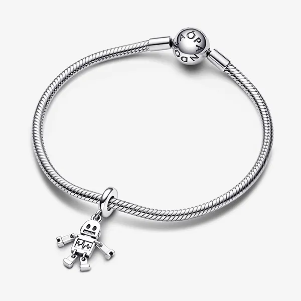 Hạt Vòng Charm Pandora Bestie Bot Robot Dangle 792250C01 Màu Bạc - Trang sức - Vua Hàng Hiệu