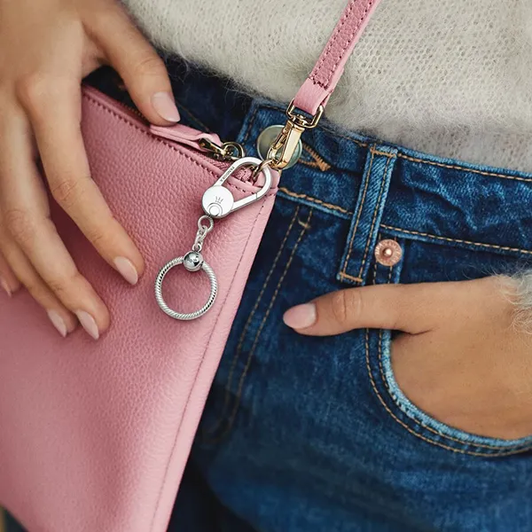 Hạt Vòng Charm Pandora Moments Small Bag Holder 399567C00 Màu Bạc
