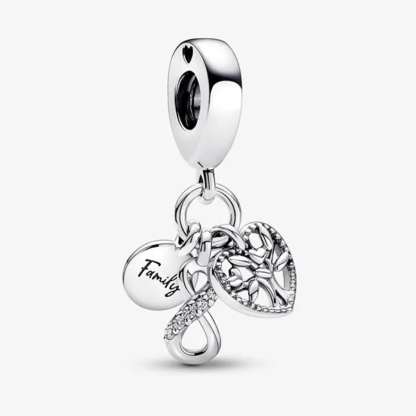 Hạt Vòng Charm Pandora Family Infinity Triple Dangle Charm 792201C01 Màu Bạc - Trang sức - Vua Hàng Hiệu