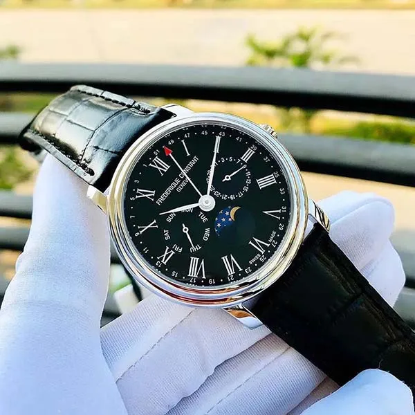 Đồng Hồ Nam Frederique Constant Men's Classic Black Dial Watch FC-270BR4P6 40mm Màu Bạc Đen