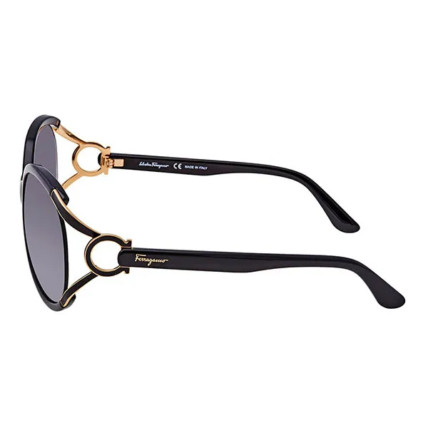 Kính Mát Salvatore Ferragamo Round Sunglasses SF600S 001 61 Màu Xám Gradient