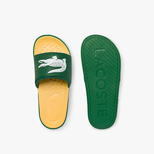 Dép Lacoste Men's Croco Dualiste Synthetic Slides Màu Vàng Xanh Size 40.5