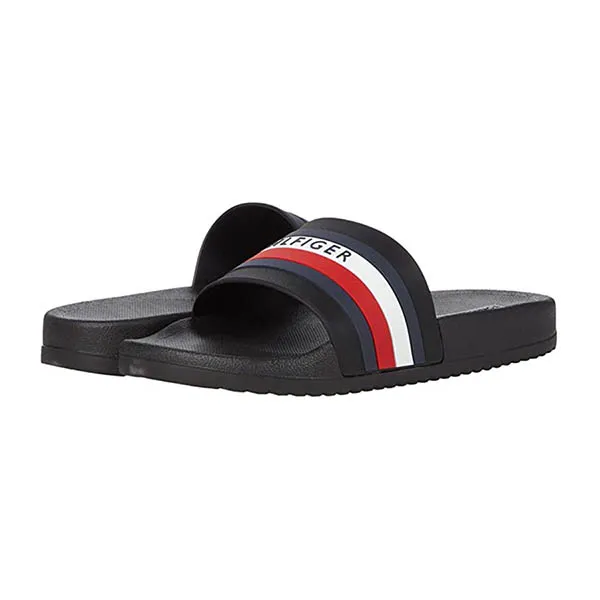 Dép Tommy Hilfiger Slide Riker Black Phối Màu Size 43
