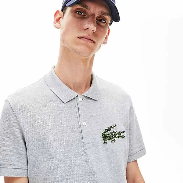Áo Polo Nam Lacoste Men's Regular Fit Multi Croc Badge Cotton Piqué Shirt PH8571 Màu Xám Size M - Thời trang - Vua Hàng Hiệu