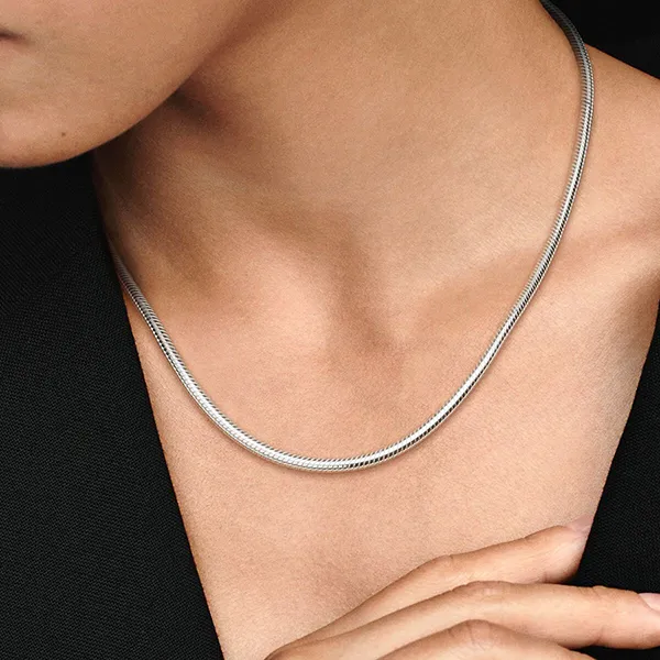 Dây Chuyền Pandora Collier Maille Serpent Pandora Moments 590742HV Màu Bạc Size 50cm