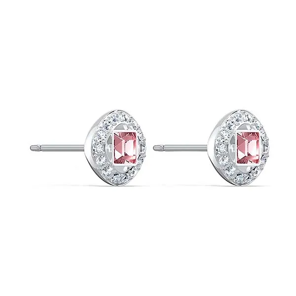 Khuyên Tai Swarovski Angelic Square Stud Pierced Earrings 5547024 Màu Bạc Hồng
