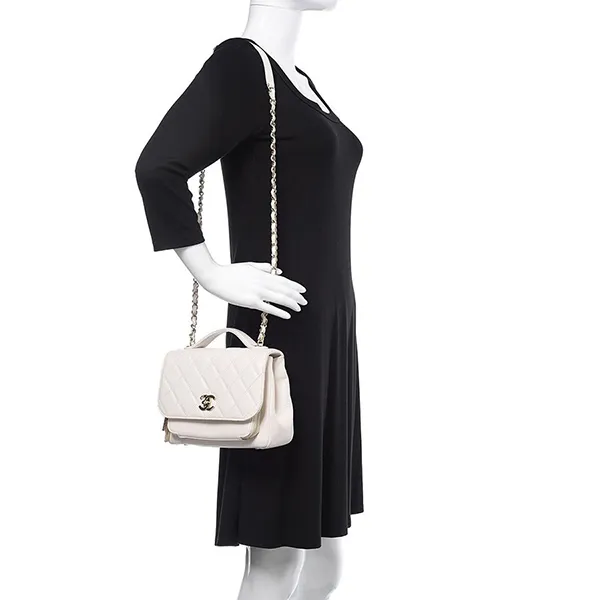 Túi Đeo Chéo Chanel Caviar Quilted Medium Business Affinity Flap White Màu Trắng - Túi xách - Vua Hàng Hiệu